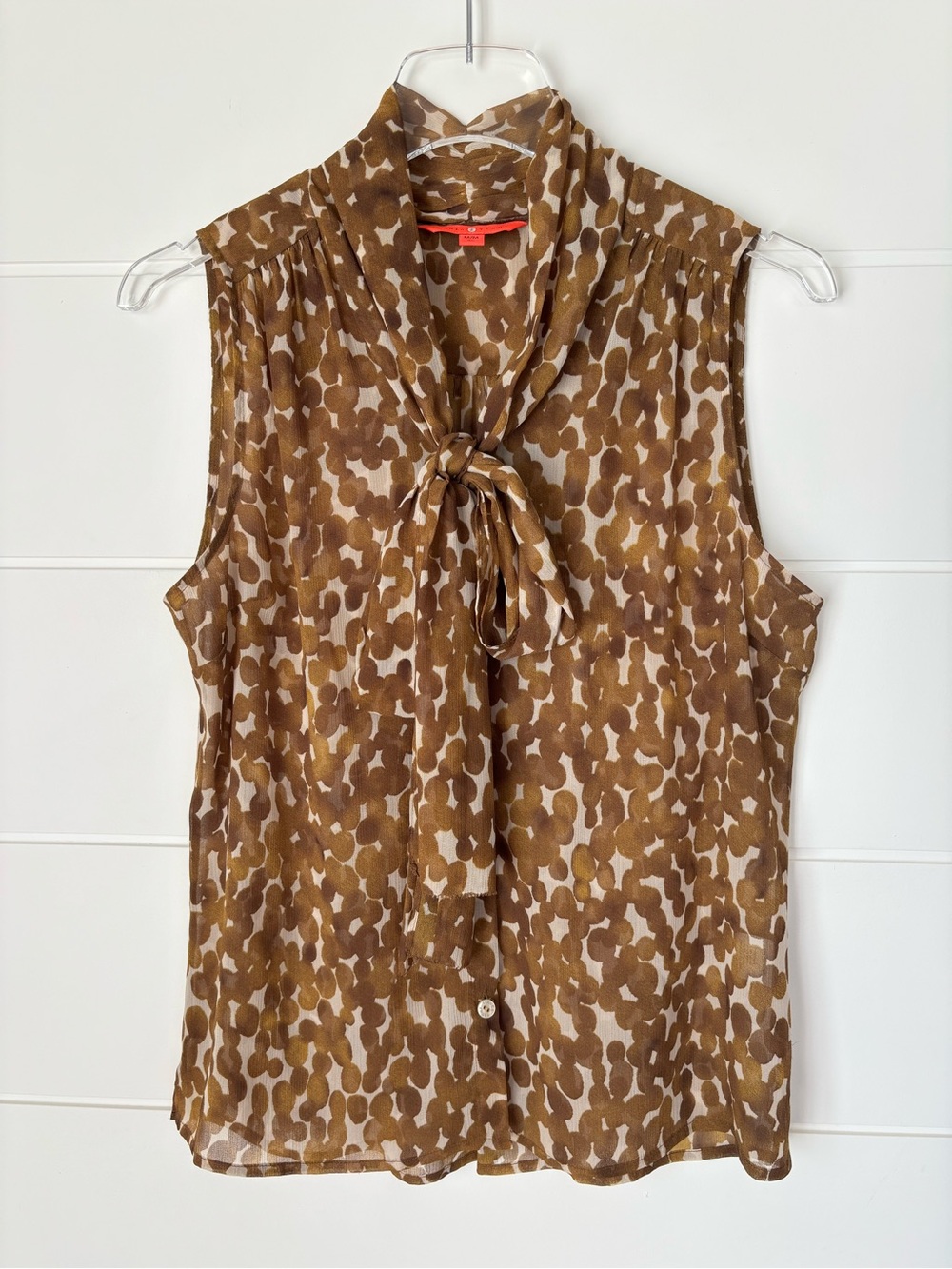 Ivanka Trump Sleeveless Chiffon Tie-Neck Blouse Size Medium
